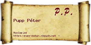 Pupp Péter névjegykártya