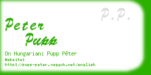 peter pupp business card