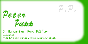 peter pupp business card